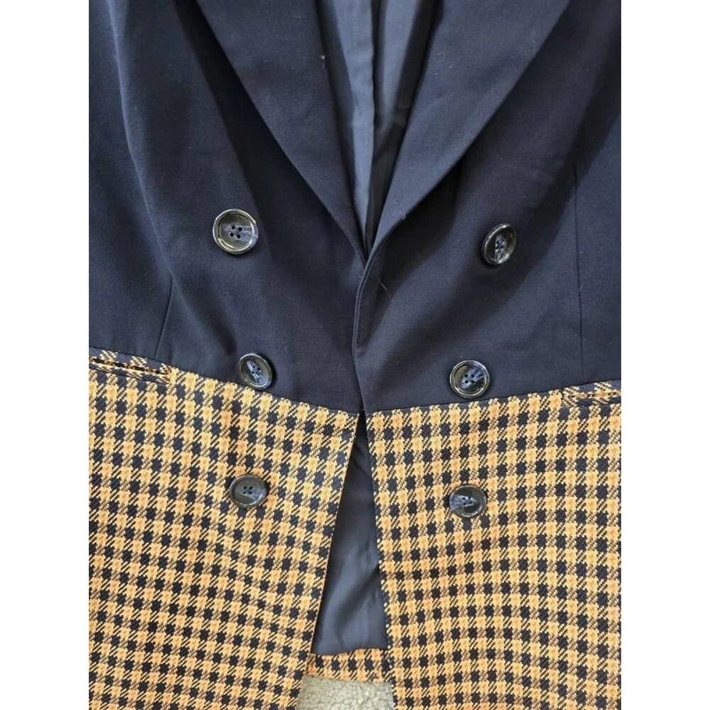 Tahari ASL Plus Size Colorblocked Peak-Lapel Blazer Women's 24W New Navy/Ginger - Picture 9 of 15